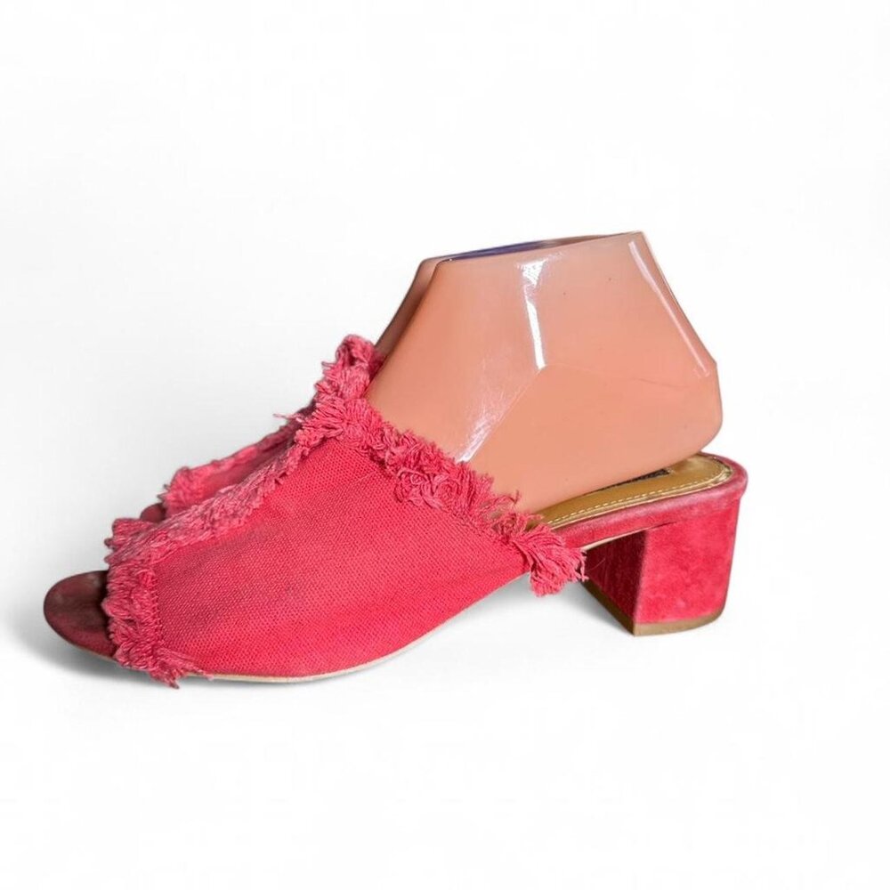 Jagger Red Sandal Heels Size 7.5 US 38 EU Open Toe